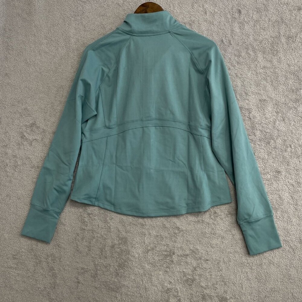 NEW Jockey Women's L Zip-Up Jacket Turquoise Polyester/Spandex Sweatshirt Mock - Picture 3 of 9